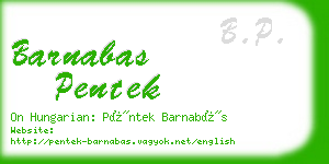 barnabas pentek business card